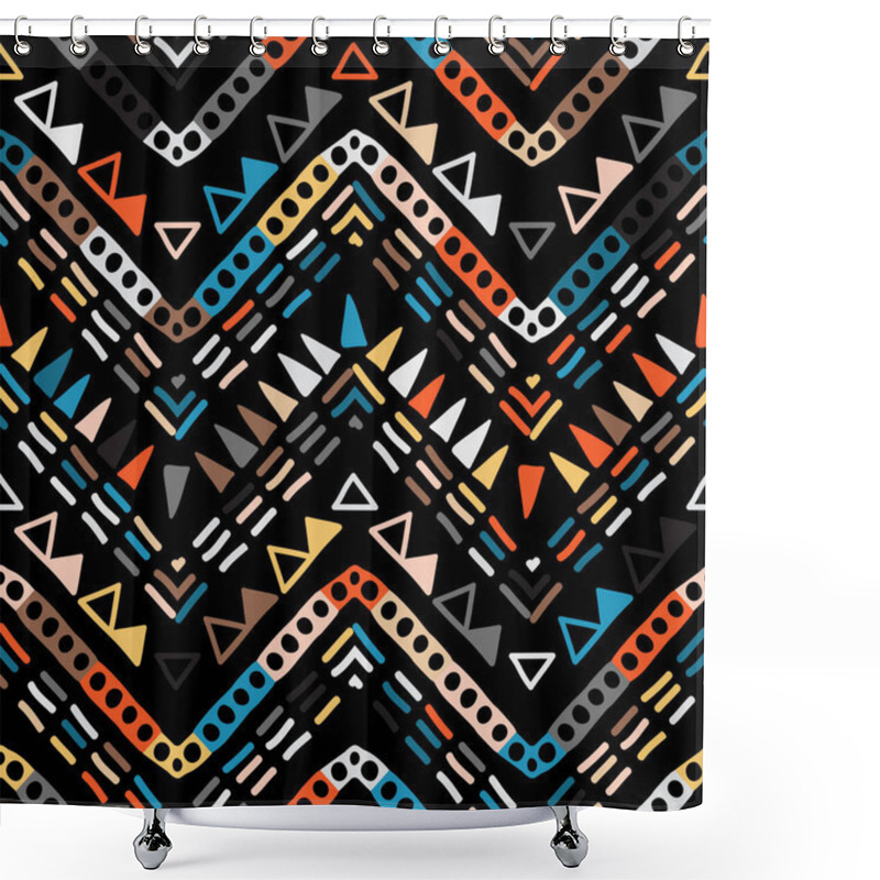 Personality  Ikat Geometric Zigzag Pattern. Tribal Ethnic Theme Shower Curtains