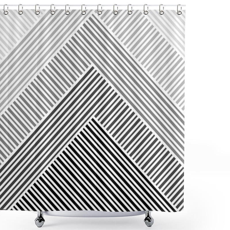 Personality  Abstract Striped Geometric Pattern Shower Curtains