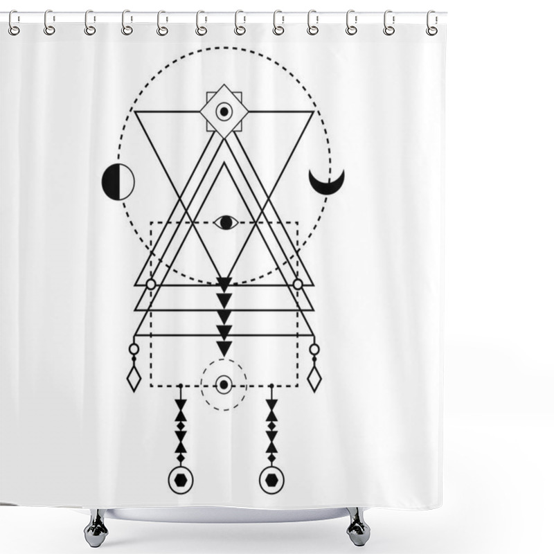 Personality  Sacred Geometry Forms, Shapes Of Lines, Logo, Sign, Symbol. Shower Curtains