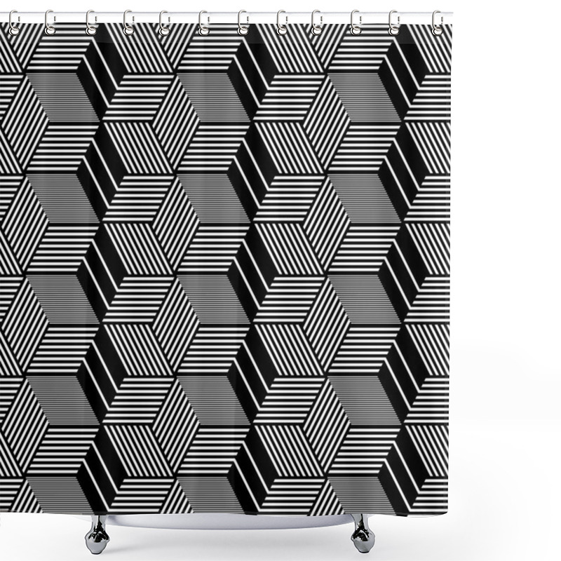 Personality  Seamless Geometric Op Art Pattern.  Shower Curtains