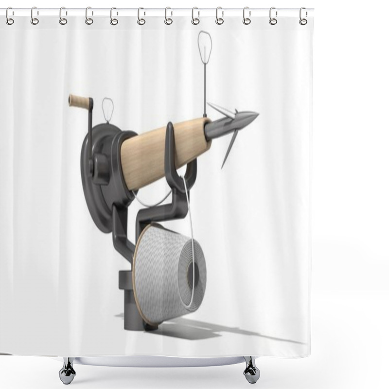 Personality  3d Harpoon Cannon Design Shower Curtains