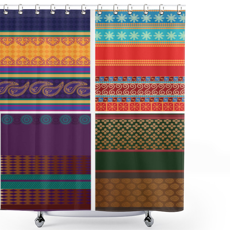 Personality  Sari Border Design Shower Curtains