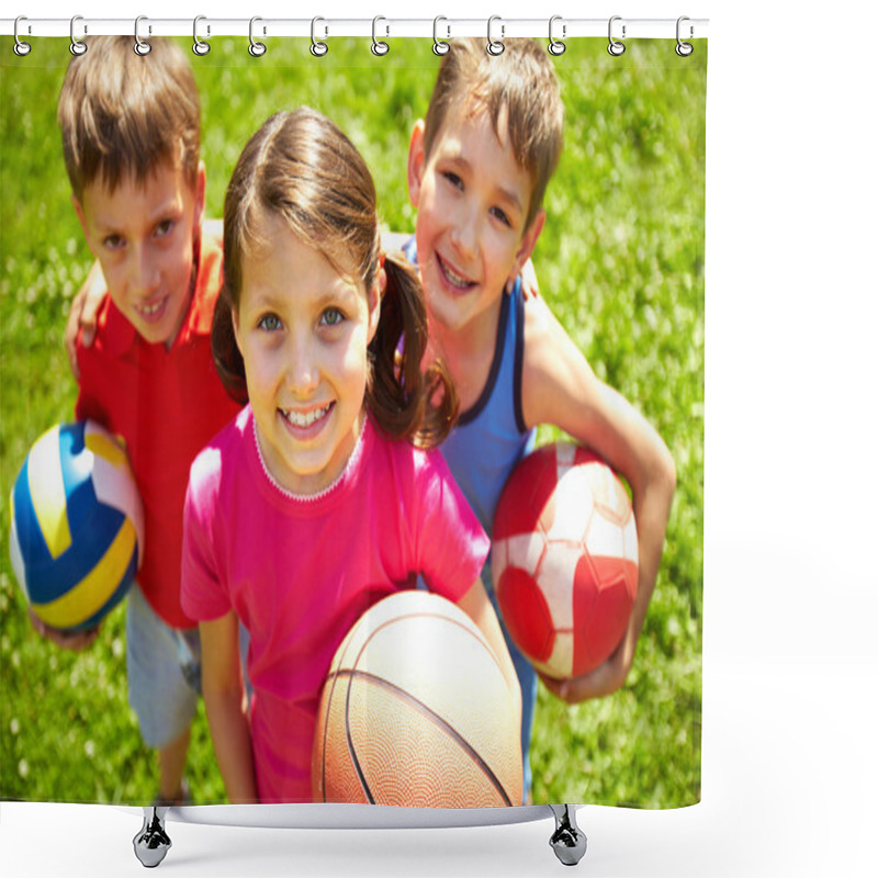 Personality  Young Football Players Shower Curtains