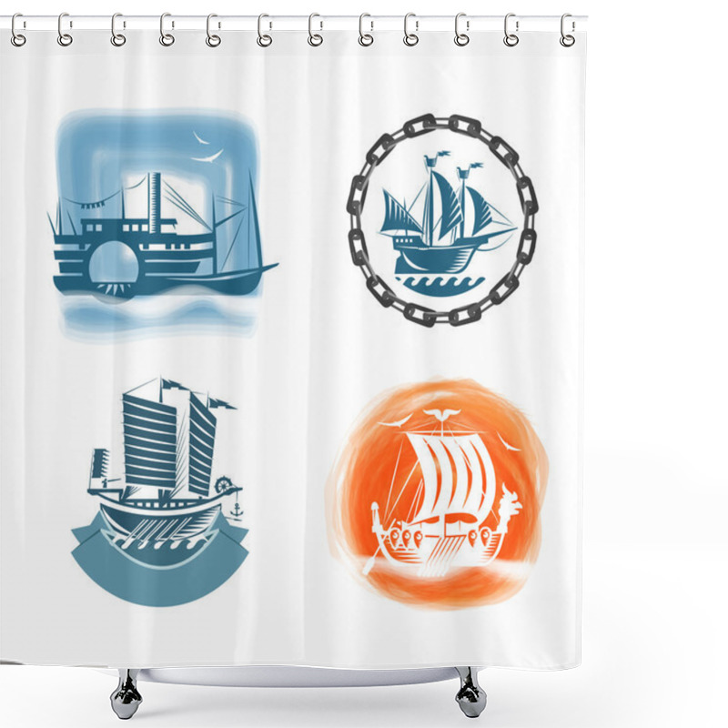 Personality  Ships Format Shower Curtains