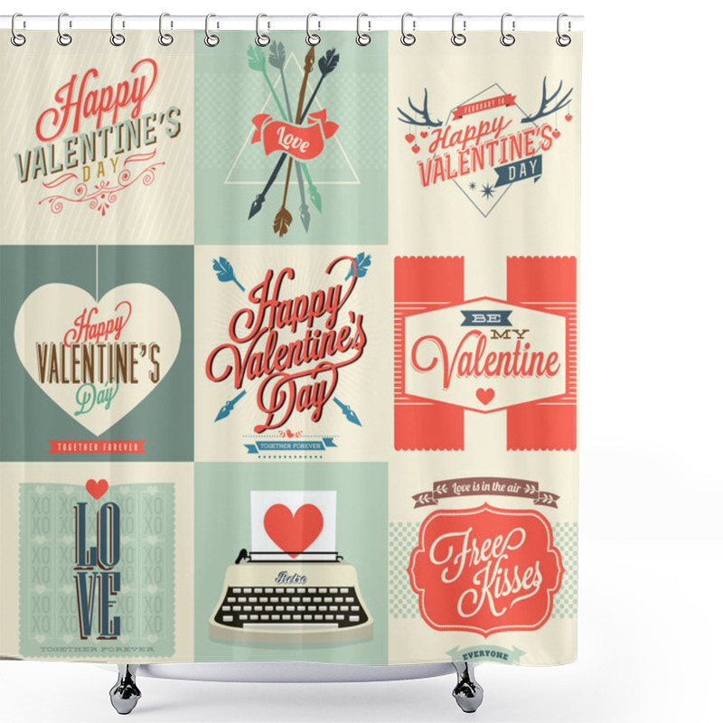 Personality  Happy Valentines Day Cards Shower Curtains