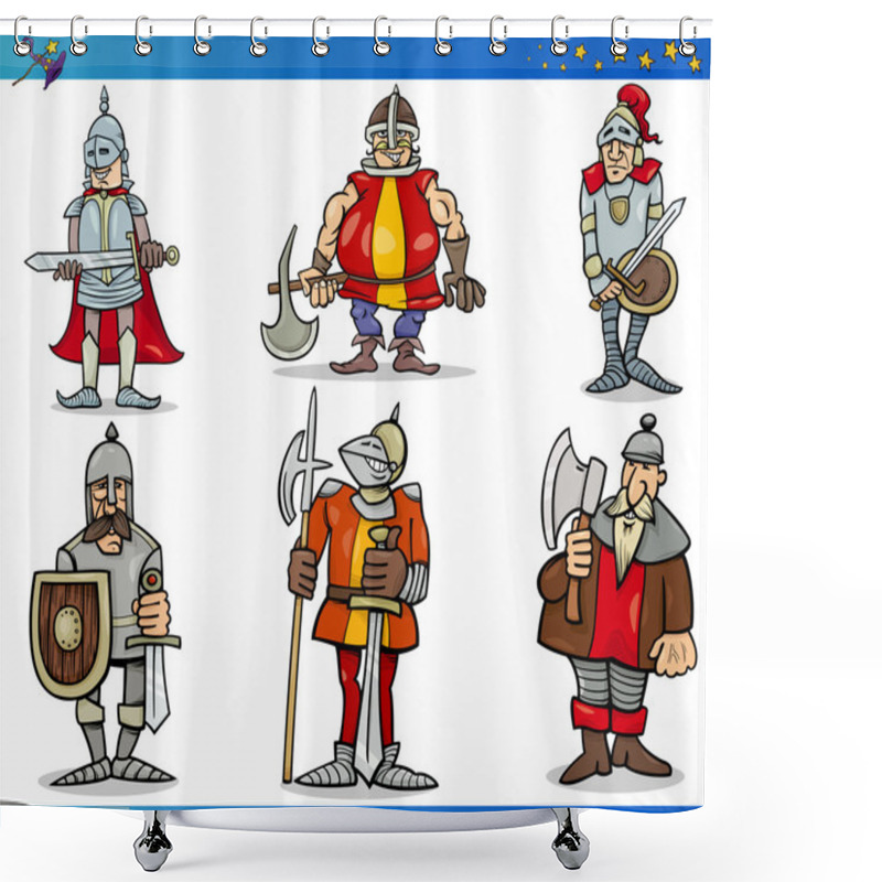 Personality  Cartoon Fantasy Knights Characters Set Shower Curtains