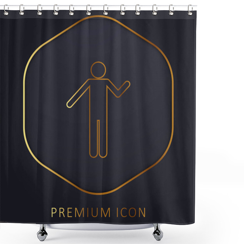 Personality  Basic Silhouette Golden Line Premium Logo Or Icon Shower Curtains