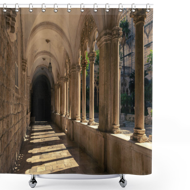 Personality  Dubrovnik Dominican Monastery Gothic Courtyard Of 15th Century Shower Curtains