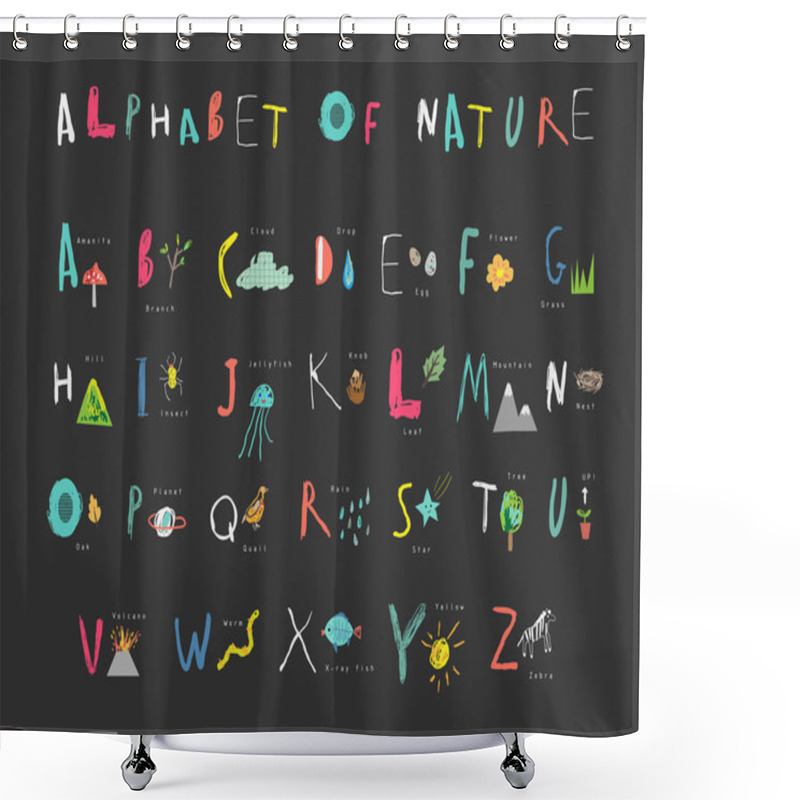 Personality  Cute Alphabet Of Nature Letters Shower Curtains