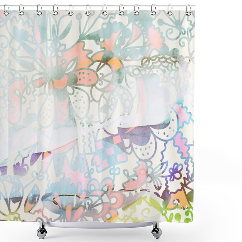 Personality  Abstract Floral Grunge Background Shower Curtains