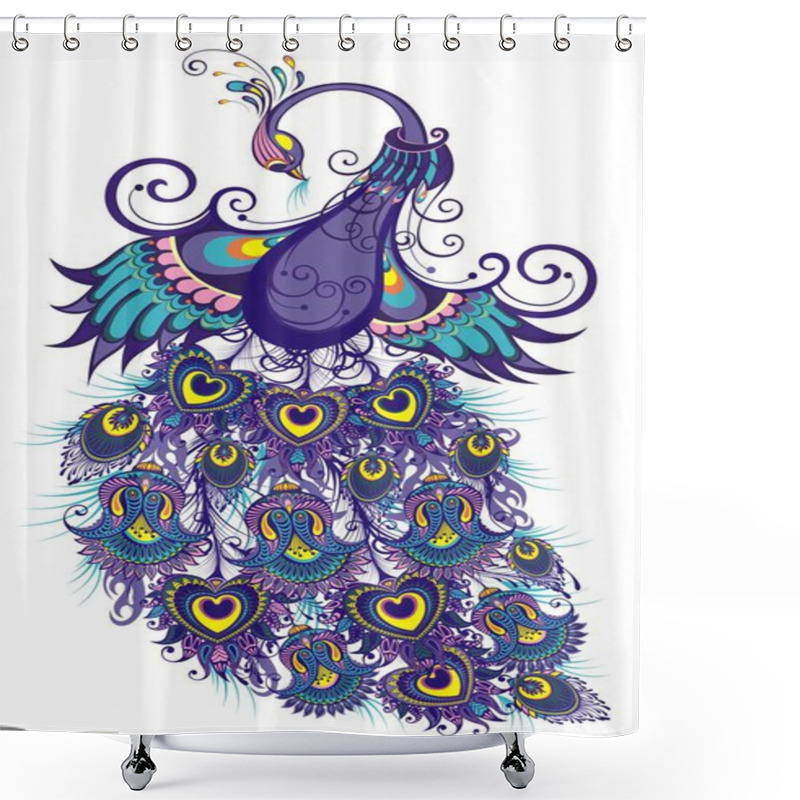 Personality  Cute Bird. Fantasy Peacock Shower Curtains