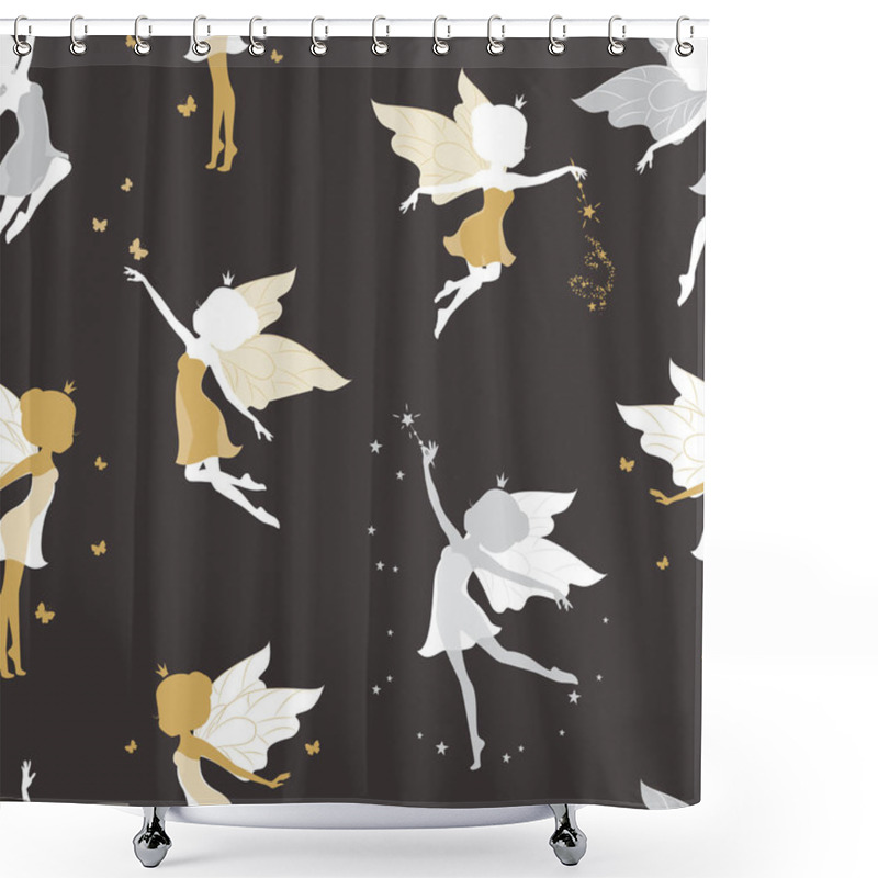 Personality  Seamless Pattern With Fairy. Shower Curtains