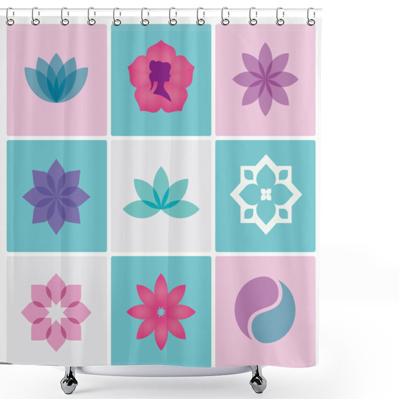 Personality  Flowers Spa Logo Shower Curtains