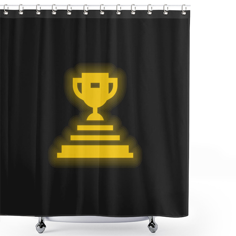 Personality  Achievement Yellow Glowing Neon Icon Shower Curtains