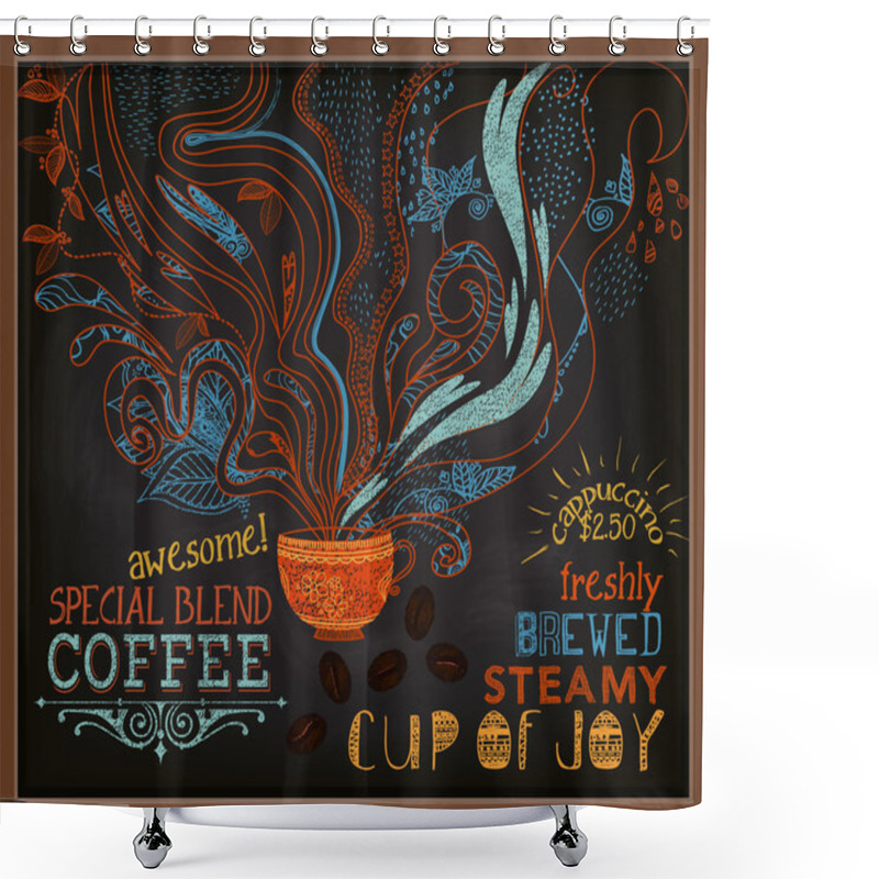 Personality  Chalkboard Poster For Coffee Shop Shower Curtains