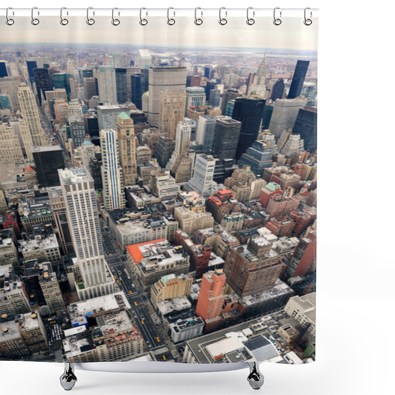 Personality  Manhattan Skyline With New York City Skyscrapers Shower Curtains