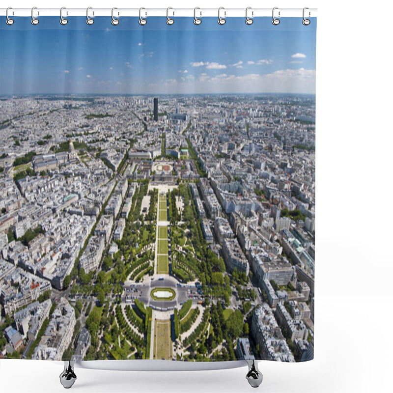 Personality  Panoramic View Of Paris Shower Curtains