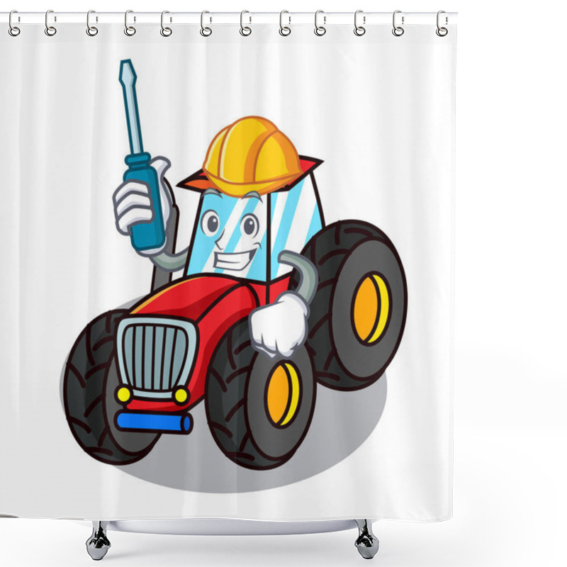 Personality  Automotive Tractor Mascot Cartoon Style Shower Curtains