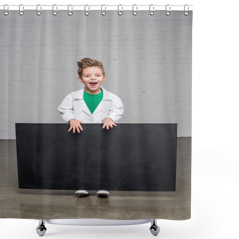 Personality  Boy Holding Blackboard   Shower Curtains