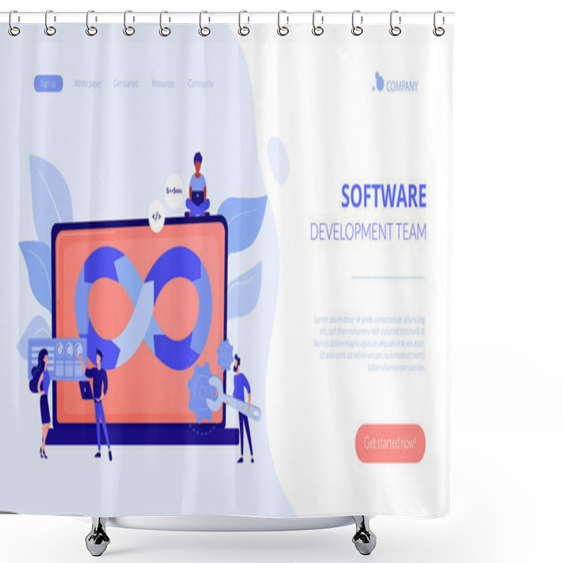 Personality  DevOps Team Concept Landing Page Shower Curtains