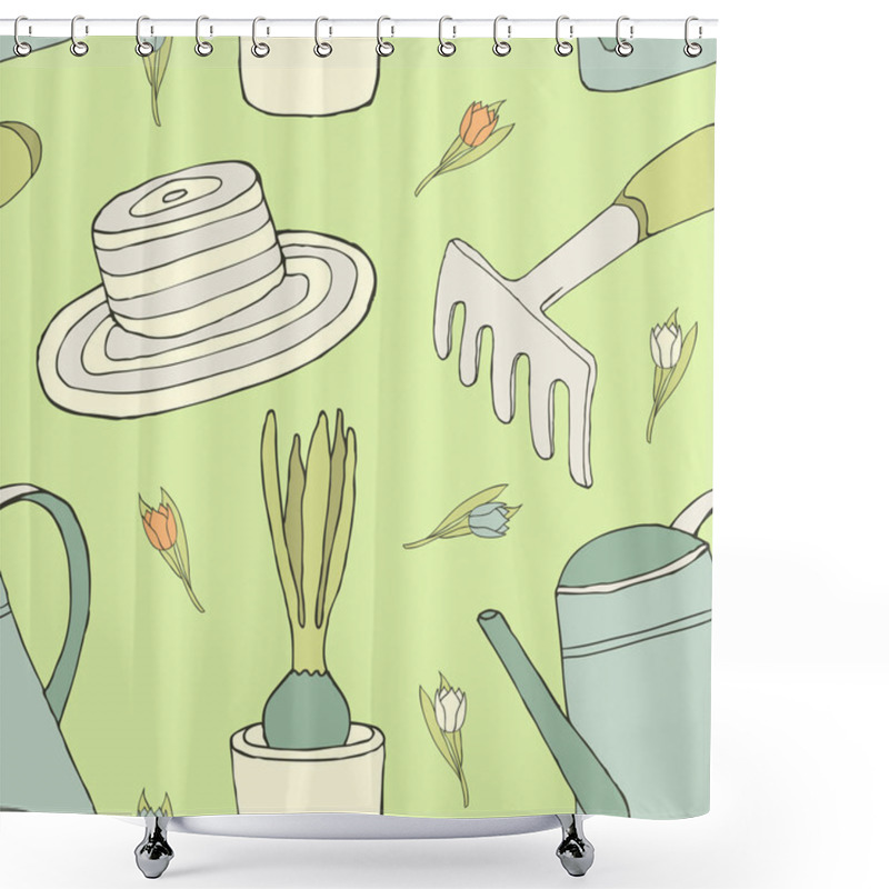 Personality  Spring Garden Seamless Pattern Shower Curtains