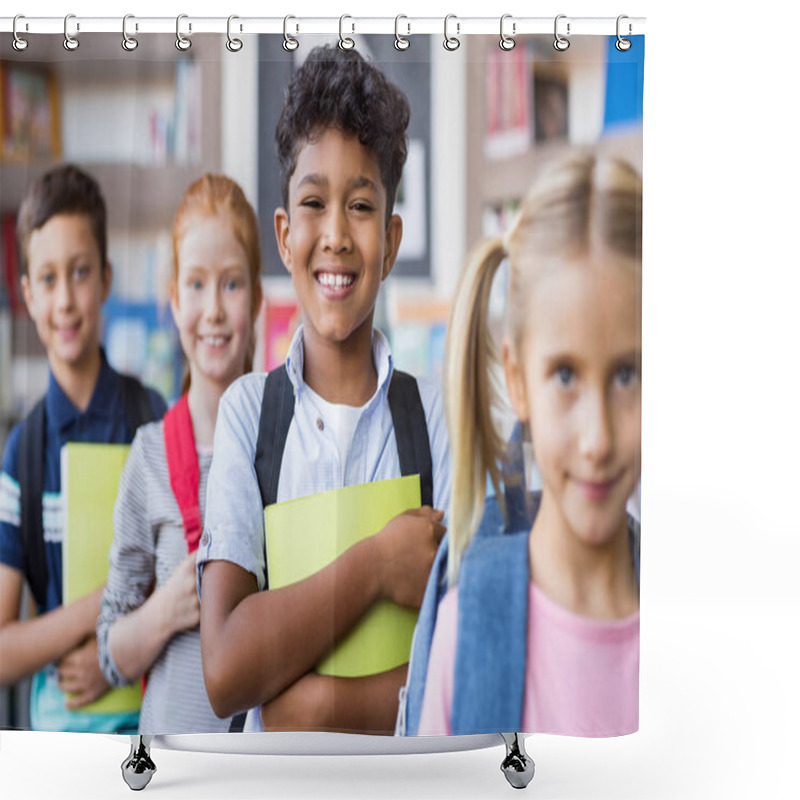 Personality  School Children Standing In A Row Shower Curtains