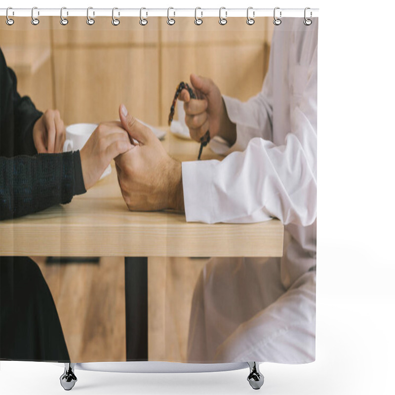 Personality  Muslim Couple Holding Hands Shower Curtains