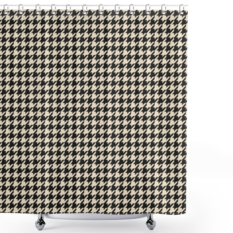 Personality  Black And White Houndstooth Seamless Pattern Shower Curtains