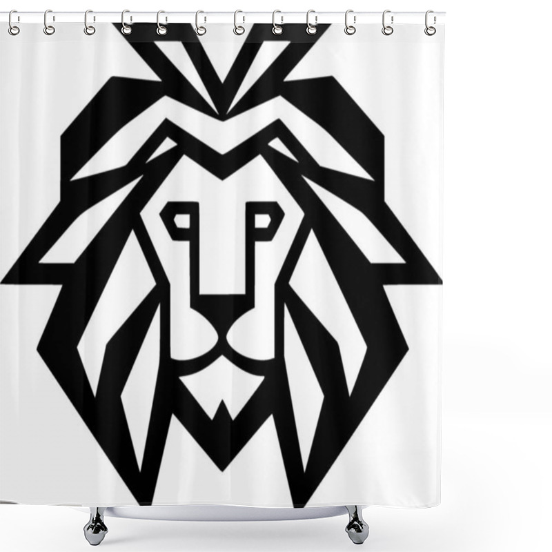 Personality  Lion - Black And White Vector Illustration Shower Curtains