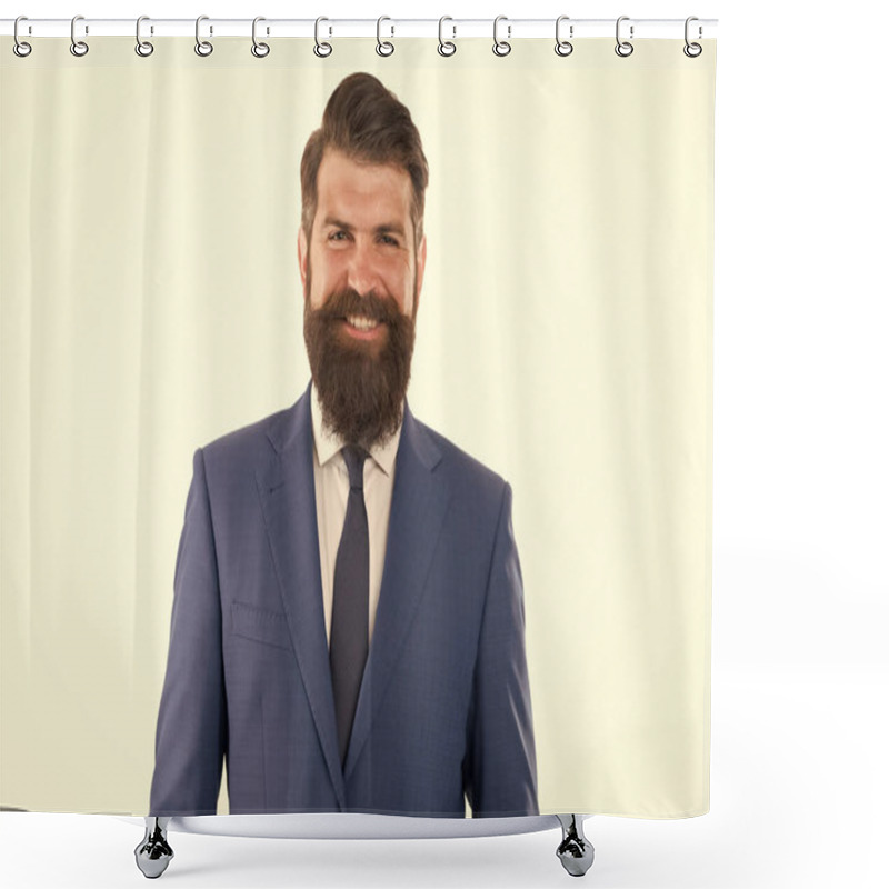 Personality  Agility Made Possible. Businessman Formal Suit. Leadership Concept. Well Groomed Ceo Head Department. Office Worker. Businessman Lifestyle. Business Reputation. Formal Fashion. Handsome Businessman Shower Curtains