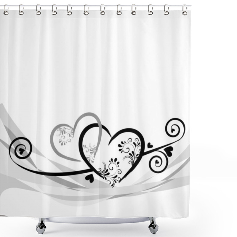 Personality  Background With Hearts Shower Curtains