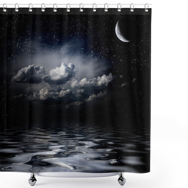 Personality  Night Sky Stars Reflecting In Sea Shower Curtains