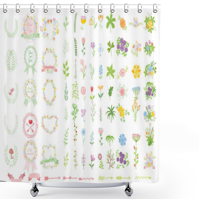 Personality  Set Of Wedding Graphic Set Shower Curtains