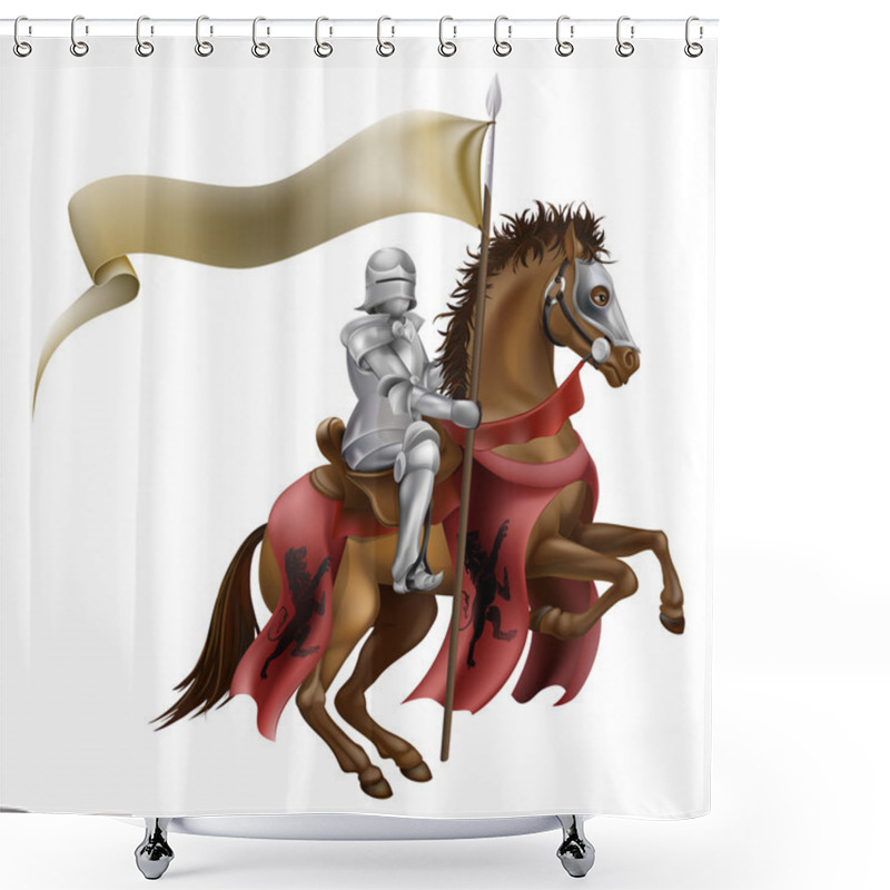 Personality  Medieval Knight On Horse  Shower Curtains