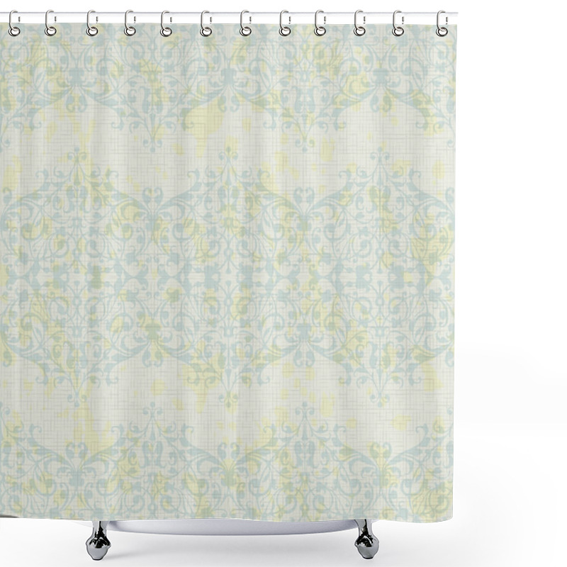 Personality  Vector Turquoise Floral Seamless Pattern Shower Curtains