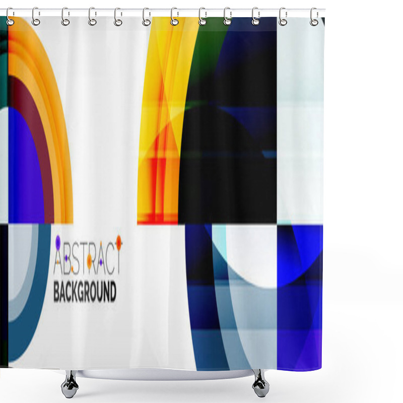 Personality  Round Shapes, Triangles And Circles. Modern Abstract Background Shower Curtains