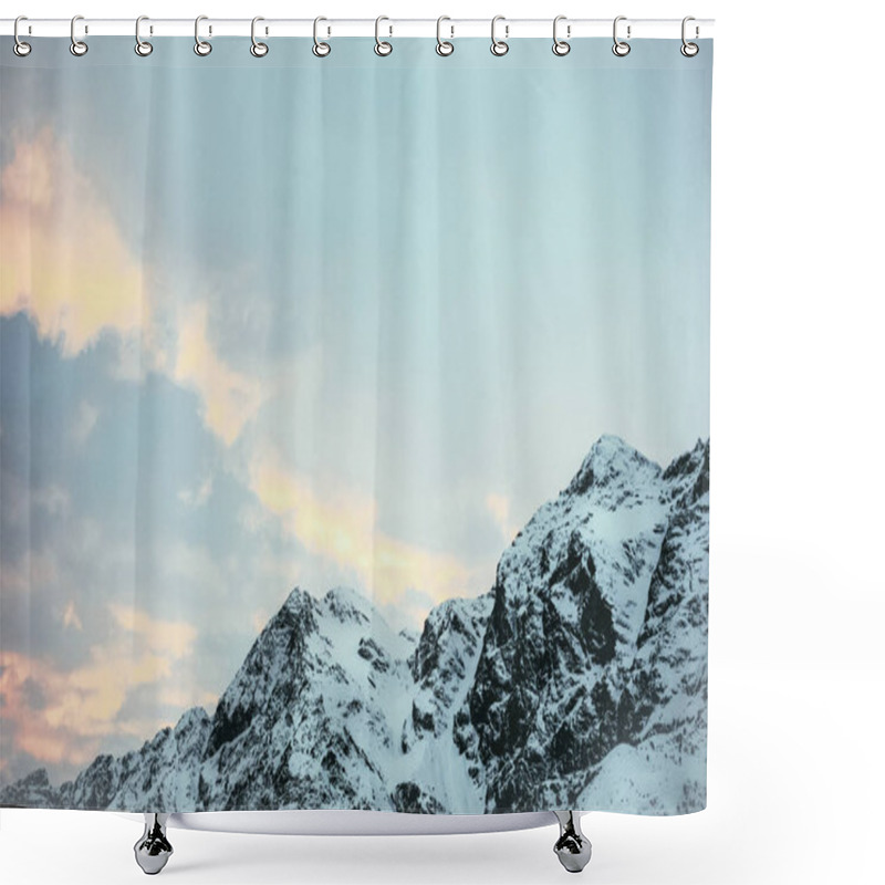 Personality  Tranquil Mountains Landscape Under Blue Twilight Sky, Austria Shower Curtains