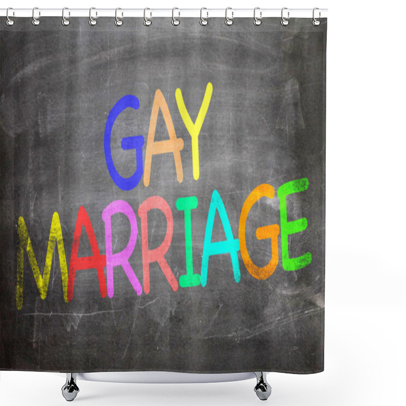 Personality  Gay Marriage On A Chalkboard Shower Curtains