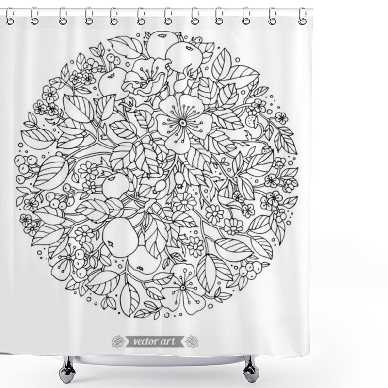 Personality  Rounded Floral Pattern  Shower Curtains