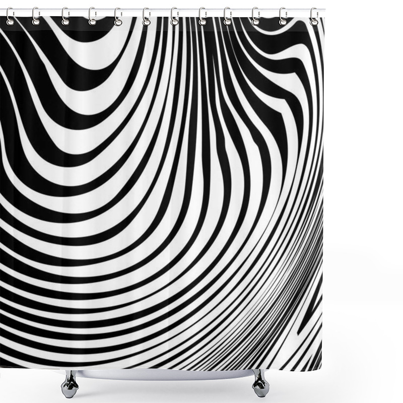 Personality  Wavy, Billowy, Flowing Lines Abstract Pattern. Waving Lines Texture. Shower Curtains