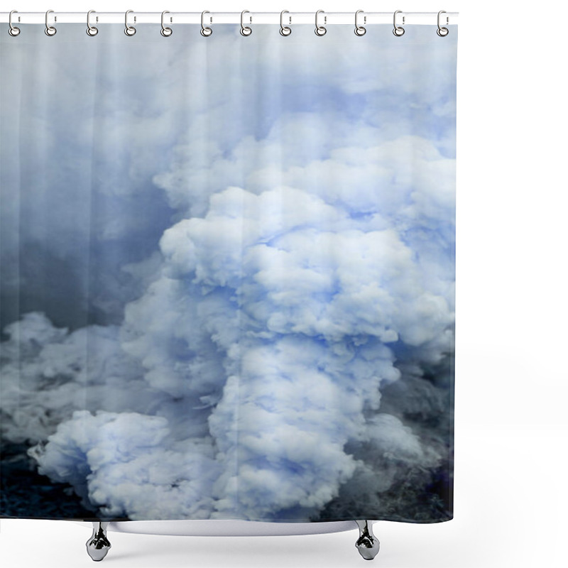 Personality  Smoke Texture Background . Blue Smoke Barrel Backdrop Shower Curtains