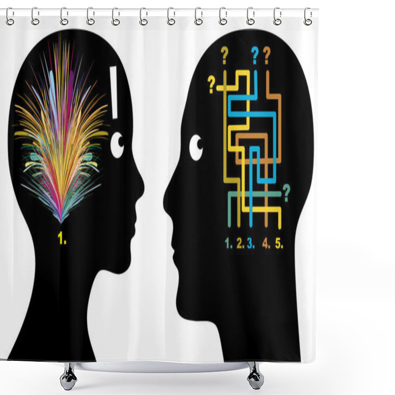 Personality  Male And Female Logic Shower Curtains