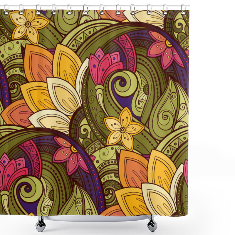 Personality  Abstract Seamless Floral Pattern Shower Curtains