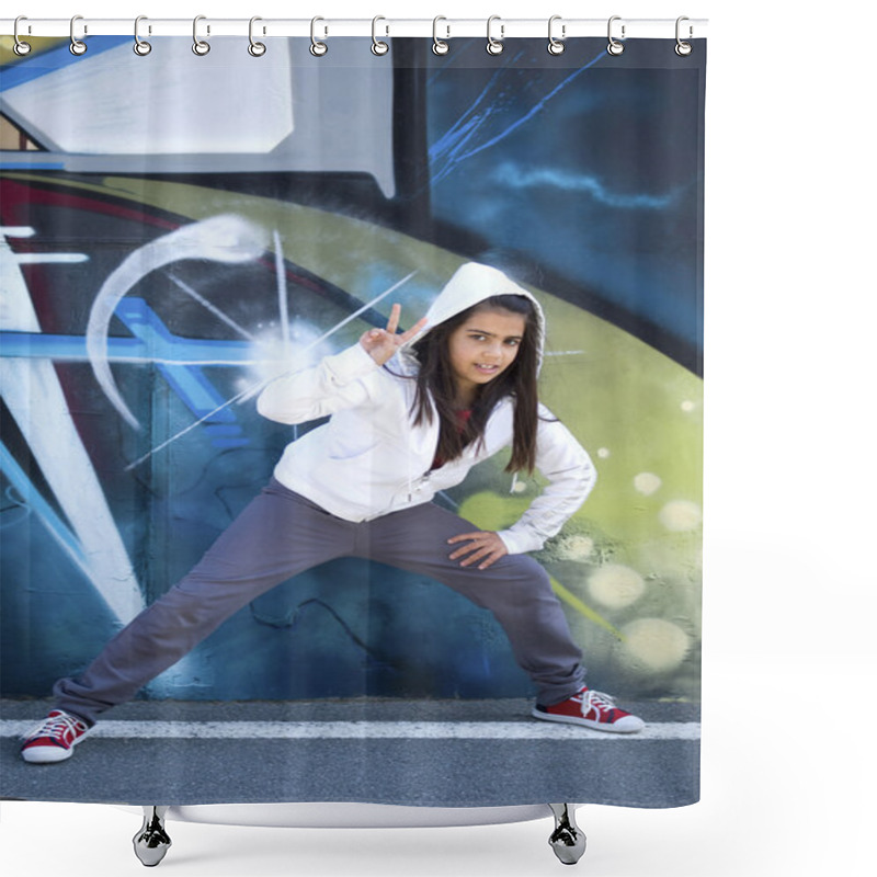 Personality  Young Dancer Hip-Hop Shower Curtains