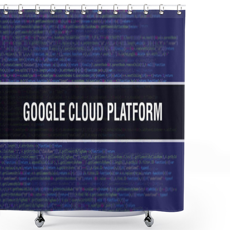 Personality  Google Cloud Platform With Digital Java Code Text. Google Cloud Platform And Computer Software Coding Vector Concept. Programming Coding Script Java, Digital Program Code With Google Cloud Platfor Shower Curtains