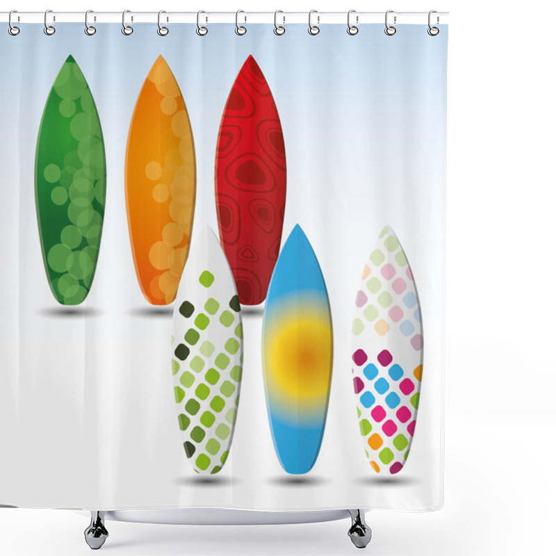 Personality  Vector Surfboards Designs Shower Curtains