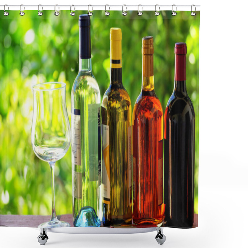 Personality  Assortment Of Portuguese Wine Bottles. Shower Curtains