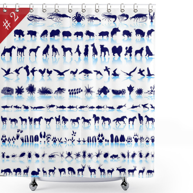 Personality  Set Of Animal Silhouettes Shower Curtains