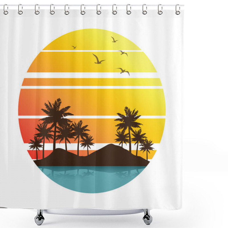 Personality  Summer Vacation Vector Shower Curtains