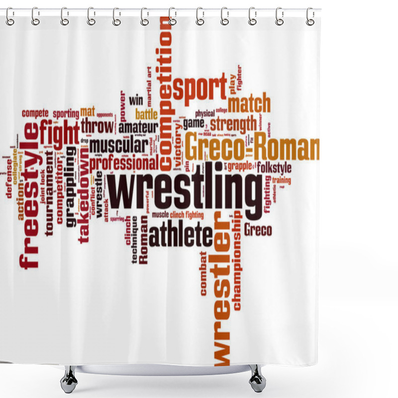 Personality  Wrestling Word Cloud Shower Curtains